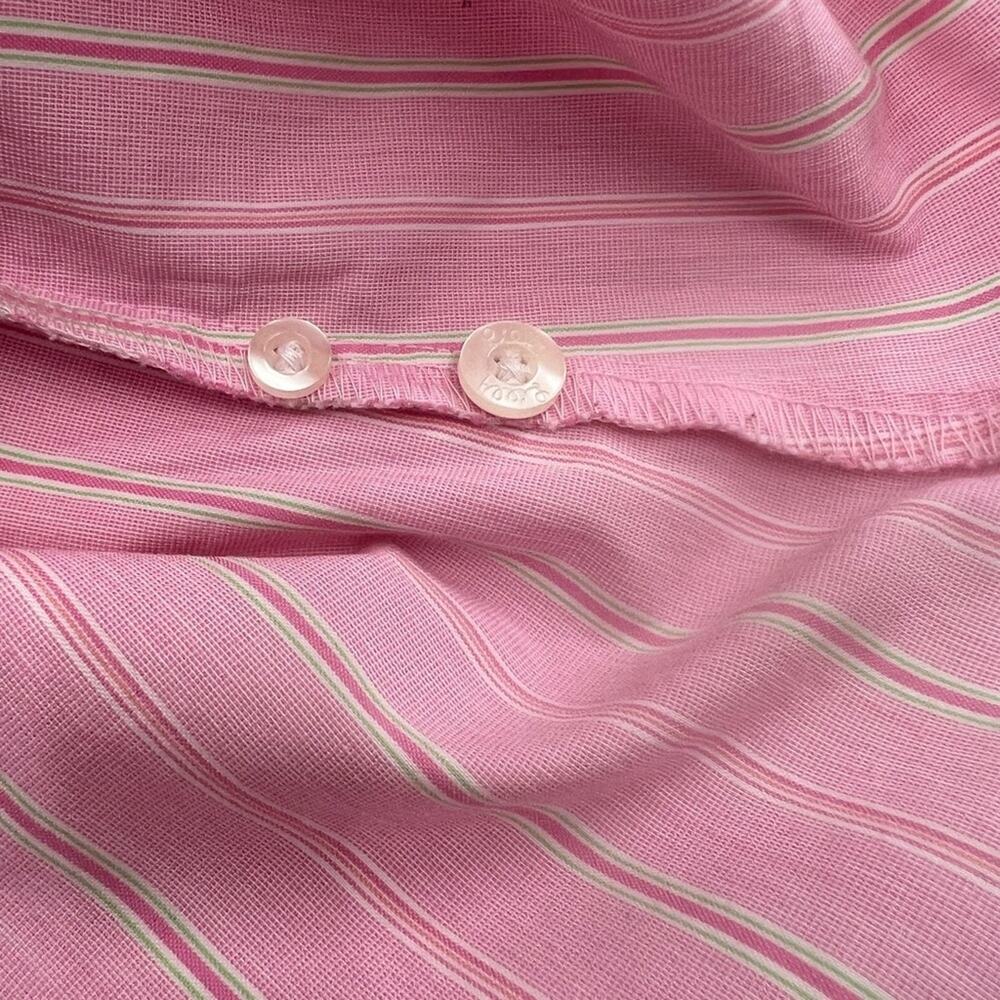 LILLY PULITZER Pink Striped Fitted Shirt Has Stretch Woman's Size 4 - Picture 9 of 15